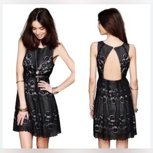 Free People Black Lace Cutout Dress